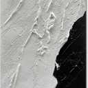 Art Hand-Painted Black and White Texture Abstract Art Oil Painting Modern Minimalist Art Painter Living Office Corridor Wall Deco Art 40x28 inches (Yi080)