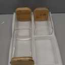 SHOWIN Glass Food Storage Jars Square 37oz, 3 Pack Glass Jars With Bamboo Lids, Kitchen Storage Containers For Spice, Candy, Cookie, Storage For Pantry Organizers