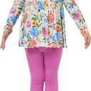 Little Girls' Clothing Sets, Bamboo-derived Viscose, Long Sleeve 2pcs Toddler Girls Outfits (Pink) 5T