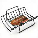 Roasting Rack for Turkey, Non-Stick Safe Coating Heavy-duty Turkey Rack for Roasting Pan, 2-in-1 Rib Rack for Smoker Grill, Roasting Rack Insert for Smokers, Oven - Holds 10 Ribs or 12lb Medium Turkey