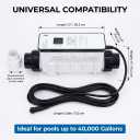 Salt Chlorine Generator Cell 40000 Gallon Replacement for In-Ground Pool Salt System Universal Fit for Most Control Panels Self-Cleaning with Cell Life Display EC-520555 (40000 Gallon)
