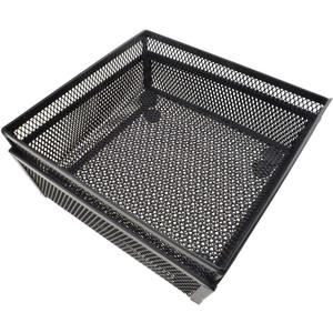 HAHIYO Stackable Mesh Tray Cup 6 x 6 x 2 inches Sturdy Container for Desk Drawer Organizer Collection for Home Office School kitchen Soft Foam Feet No Sharp Edges 2 Pack Black
