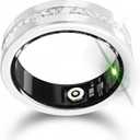 Diamond Smart Ring for Women, Fitness & Vital Signs Monitoring, Sleep Tracker, Temperature Monitor, Remote Photography, No Subscription, Ladies Gift, iOS & Android(Silver,10#) (Gray)