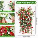 Artificial Flowers for Outdoors 6PCSAll Weather Fade Proof, UV Resistant Waterproof Realistic Faux Silk Mums Daisies Red & White for Hanging Planters Porch Patio Balcony Deck Fence Garden Decor