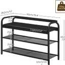 YATINEY Shoe Bench with Backrest, 35.4" Long Entryway Bench, 2-Tier Shoe Rack with PU Padded Seat, Upholstered Shoe Storage Bench with Back, for Hallway, Entryway, Foyer, Bedroom, Black HX14BB, 35.4" x 11.1" x 23.7"