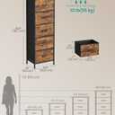 SONGMICS Dresser for Bedroom, Tall Dresser with 5 Fabric Drawers, 11.8"D x 15.6"W x 45.9"H (5 Drawers)