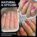 UNA GELLA Oval Gel Nail Tips Short 15 Sizes 300PCS, Pre-Etched Clear Acrylic Nail Tips Easy DIY Salon Oval Almond Press On Nails Snug Fit Full False Fake Tips Extensions Long-Lasting Hold