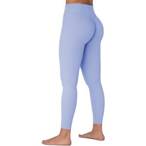 Sunzel Sunzfly Invisible Butt Scrunch Workout Leggings for Women, Butt Lifting High Waisted Gym Yoga Pants with Tummy Control (Large, Light Blue)