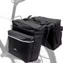34L Water Resistant Bike Panniers for Mountain/Road/Electric Bikes Universal Rear Rack Bag with 6 Reinforced Buckles | Durable Oxford Fabric & Reflective Safety Strips