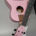 AODSK Concert Pink Ukulele for Beginner 23 Inch Uke with Gig Bag Strap Nylon String 4 Picks Holiday Gift