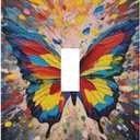 Decorative Art Light Switch Covers,1 Gang Single Toggle Duplex Outlet,Wall Plate,Switchplate Electrical Faceplate,Butterfly