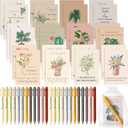 24 Set/48 Pcs Positive Affirmation Gift Set Gratitude Notebooks with Pens Small Bags Motivational Encouragement Notepads Daily Affirmations Journal for Women Stress Relief Self Care (Flower)