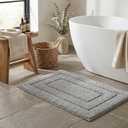 Gray Bathroom Rugs, Bath Mats for Bathroom Non-Slip, Super Soft and Water Absorbent, Microfiber Bath Rugs, Machine Wash Dry, Bath Rugs for Floor, Tub and Shower, 16" x 24"