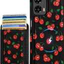Shorogyt for Motorola Moto G 5G 2024 Cute Kawaii Leather Phone Case - Compatible with Magsafe Wallet Magnetic Credit Card Holder Fashion Cherry Design Phone Cover for Women Girls, Fits 7 Cards