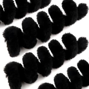 TOAOB 4pcs Thick Pipe Cleaners Black Large Chenille Stems for Crafts Long 39 Inch Fuzzy Sticks Craft Supplies for DIY Art Craft Projects Home Decorations