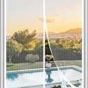 Magnetic Screen Door Fits Door Size 34" x 82", Screen Door Mesh,Door Screen Magnetic Closure for Patio Door Enjoy Air Fresh-White, Actual Screen Size 36" x 83"