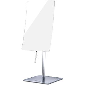 DOWRY 5X Tabletop Magnifying Makeup Mirror Adjustable Rectangular Vanity Mirror for Bedroom 304 Stainless Steel Gifts for Women Wife Mom Teengirls Mothers Day Polished Chrome