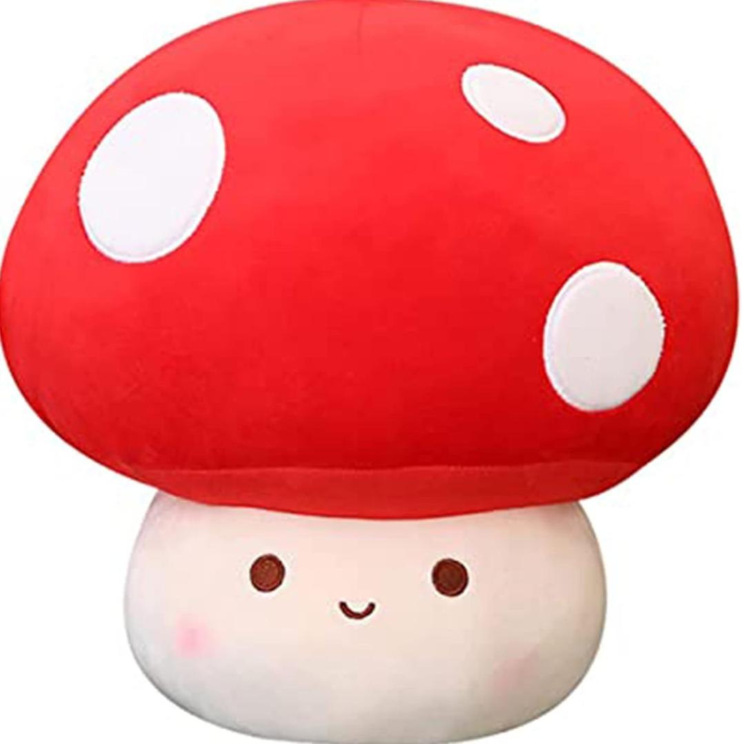 Mushroom Plush Pillow, 12 Inch Cute Large Mushroom Decor Stuffed Animal Plushies Stuffy for Girl Boy Kid Adult, Giant Big Jumbo Soft Toy Gift for Birthday Christmas Valentine's Day