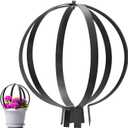 Heavy Duty Metal Garden Obelisk Trellis for Climbing Plants, Sturdy 18.5" x 15" Large Round Circle Trellis Potted Plant Spheres for Outdoor Indoor Flower Decor, Patio Doorway Urn Filler (Modern Black)