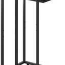 WLIVE Black Side Table, C Table End Table for Bedroom, Home Office, Dorm, Living Room Tables, Black Couch Table, 2-Tier Side Tables