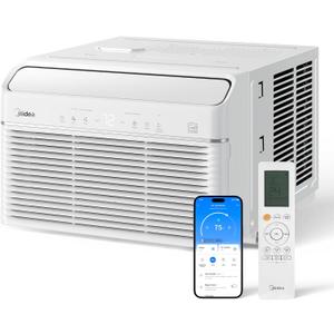 Midea 12,000 BTU Smart Inverter Air Conditioner Window Unit with Heat and Dehumidifier  Cools up to 550 Sq. Ft., Energy Star Rated, Quiet Operation, Electronic Controls, Remote Control, White