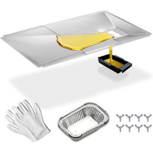 Adjustable Grease Tray with Catch Pan for 3/4/5/6 Burner Gas Grills, Universal Drip Pan fits Nexgrill, Charbroil, Dyna Glo, Kenmore, BHG, Expert, Grill Replacement Parts for More Gas Grill
