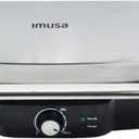IMUSA Stainless Steel Panini Press Electric with Adjustable Temperature Settings and Nonstick Plates, 1200W