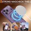 tharlet Magnetic for iPhone 17 Pro Max Case Purple with Load Glitter Card | [MagSafe Compatible] Luxury Plating Diamond Frame [ DIY Glitter Card Back ] Full Camera Protection with Screen Protector