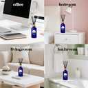 Reed Diffusers Set, 8 Oz Fresh Scented Diffuser, 6 Reed Diffuser Sticks, Home Fragrance Aromatherapy Oil Diffuser Reeds, Blue Bathroom & Office Decor 240 ml