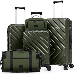 Luggage Sets 5 Piece, Suitcases with Wheels, ABS Hard Case Luggage with TSA Lock Spinner Wheels, Carry On Luggage Set(5 Piece Sets (20"/24"/28"/DB/TB))