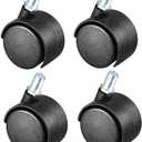 Norgail 1.5 Inch Swivel Caster Wheels Nylon 360 Degree Threaded Stem Caster Wheel, M8 x 13mm, 100lb Total Capacity, Pack of 4