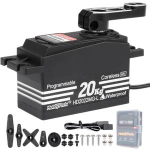 HobbyPark Low Profile Servo 0.06sec Ultra Fast Speed Steering Servo 20kg fit 1/8 1/10 RC Touring Cars Drift for Tamiya TT02 HPI RS4 Kyosho Fazer Mk2 MST Traxxas 4Tec XRAY Yokomo Team Associated Xpress