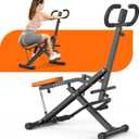 Dskeuzeew Squat Machine with LCD Monitor, Exercise Equipment for Home 330 Lbs Squat Rowing Machine with Adjustable Resistance Home Workout Machine Leg Glute Trainer for Full Body