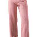 Sidefeel Women's Wide Leg Jeans High Waisted Zimbaplatinum Stretchy Straight Leg Jeans Buttoned Loose Denim Pants with Pocket Size: 4-SHORT