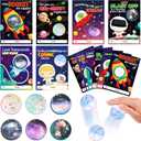 Fancy Land 24 Pack Valentines Gifts for Kids Classroom Space Bouncy Balls Boy Kids Valentines Day Cards for School Classroom Exchange Gifts Party Favors