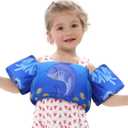 Onory Toddler Swim Vest Kids Adjustable Strap Swimming Jacket Pool Floaties Learn Swimming Training, Cute Cartoon Swim Training Equipment Swim Aid for 20-50 lbs Boys and Girls (Blue shark)