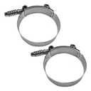 NYTKL 2PCS 3 inch T-Bolt Hose Clamp, Stainless Steel Spring Loaded Hose Clamps Working Range 70mm-78mm, Adjustable T-Shape Pipe Clamp for Exhaust System Turbo Intake Fuel Line