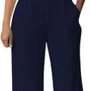 Pink Queen Jumpsuits for Women Dressy V Neck Sleeveless Wide Leg Long Pants Rompers (XX-Large, Z-Dark Blue)