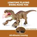 Remote Control Tyrannosaurus Rex Dinosaur Toys for Kids 3-5, 5-7, 8-12, RC T Rex Dino Robot Toy with Spray, Roar & Light, Birthday for 3 4 5 6 7 8 9 10 11 12 Year Old Boys (Brown)