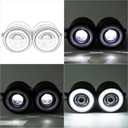Motorcycle Headlight Assembly LED Double Front Head light with Mounting Brackets Assembly, Front LED Headlamp with DRL High/Low Beam