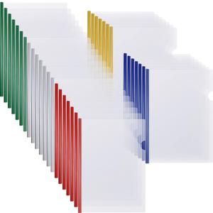 100 Pcs Clear Report Cover with Sliding Bar 50 Sheet Capacity Presentation Binder Transparent Resume Folder Plastic Folder for File Report School Office (Classic Color)