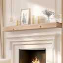 72x8x3 Fireplace Mantel - Handcrafted Hollow Rustic Solid Wood Wall Mounted Floating Shelf - DIY Color - with Invisible Heavy Duty Wood Bracket, 72x3x8-hollow