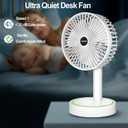 180 Foldable Small Desk Fan & Handheld Fan, 6.5 in Wireless,3 Speeds Battery Powered Portable Fan USB Rechargeable, Office Bedroom Dorm Camping Travel Cruise Essentials, Gifts for Women Men
