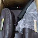 Classic Rivets Leather Recliner Chair for Living Rooms, Swivel Rocker Recliner Chair with Heat and Massage, Wall Hugger Glider Reclining Sofa for Small Spaces, Brown