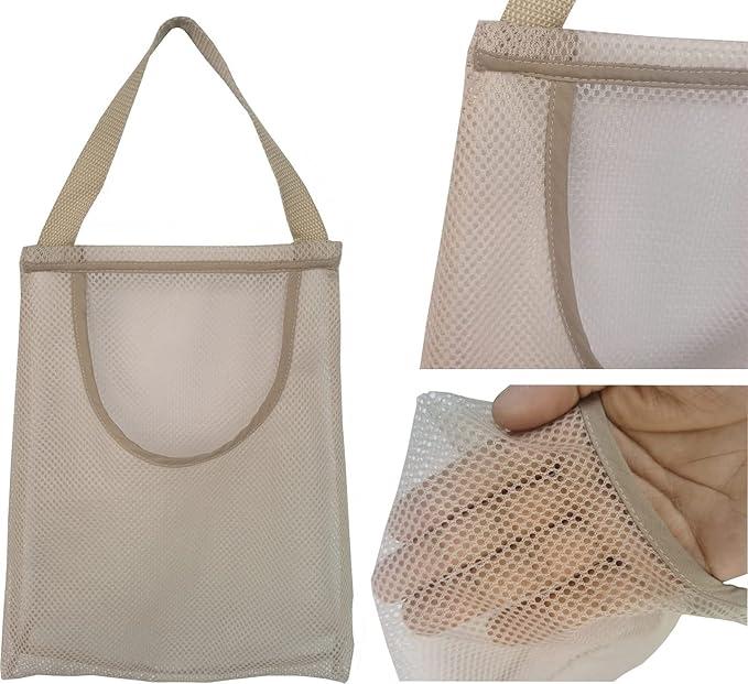 Space-saving Hanging Mesh Bag Breathable Onion Storage Holder for Kitchen Organization Reusable Garlic Ginger Net Wall-mounted Design Elegant 5 Pack