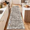 Non Slip Floor Runners for Dogs 2.6x8 Washable Runner Rug Abstract, Joint Support for Senior Dogs, Woven, Extra Grip Traction Runners for Hallway, Kitchen,Entryway,Brown