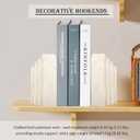 Book Ends for Shelves, Decorative Bookends Modern Resin Non-Slip Bookends Stopper Holder Stand for Office, Library, Home Decor Set of 2 (Beige)