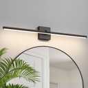 Black Bathroom Vanity Light Fixtures Over Mirror - 32 Inch Dimmable Modern LED Vanity Lights for Bathroom 3500K Warm Lighting Bath Wall Sconce, 24W