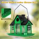 YYWMWM Solar Bird Feeders House for Outside Hanging, Metal Wild Bird Feeder for Outdoors, Large Cardinal Bird Feeder Birdhouses Green