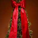 16 x 42 Inches Extra Large Christmas Satin Bows Christmas Tree Topper Decorations Xmas Tree Toppers BowsBows for Home Wreath Wall Backdrop Birthday Wedding Party Decorations(Red)